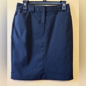 Express Design Studio Black Pinstripe Pencil Lined Stretch Back Vent Size 0